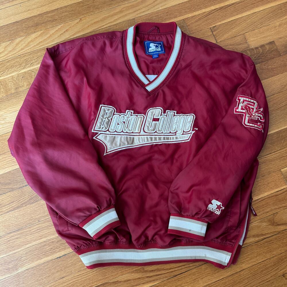 Vintage Starter Jacket Boston College Mens XXL Windbreaker Pullover